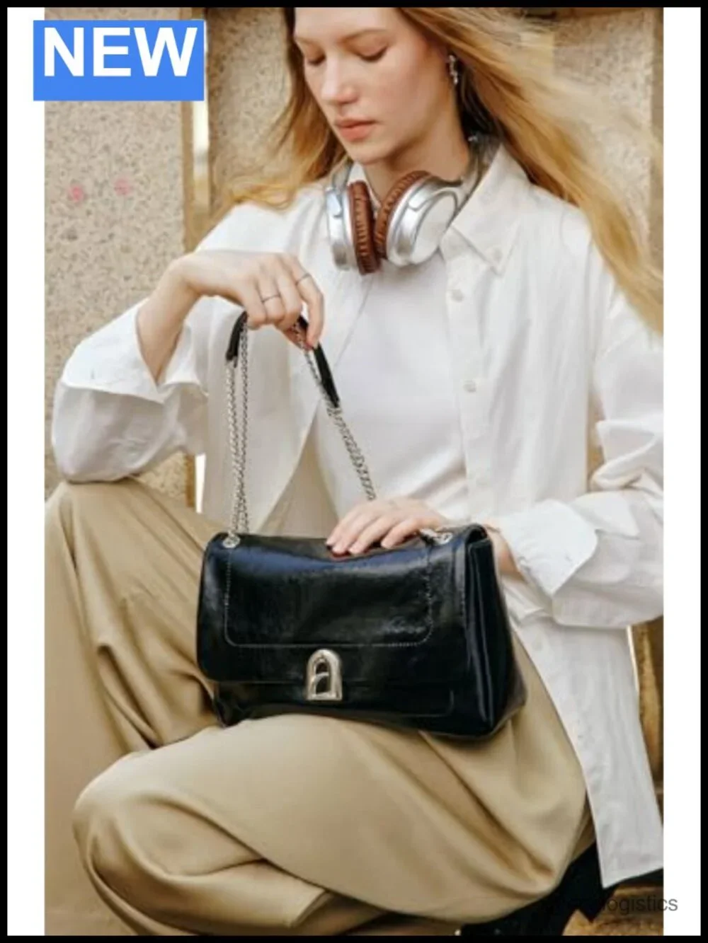 Genuine Leather Crossbody Shoulder Bag Chain Purse Women